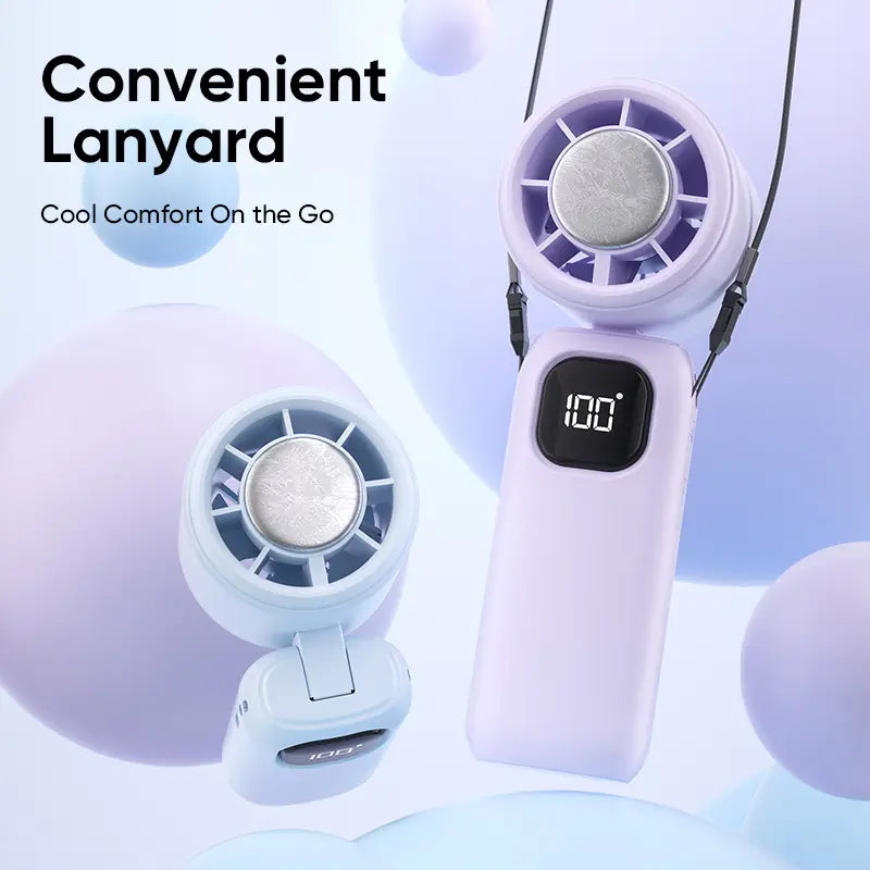 MAGIC JOHN 3 in 1 Mini Handheld Cooling Fan, 100 Speed Wind Power & Ice Cooling Function, Small Foldable 3-IN-1 Neck/Desk/Hand Fan, Pocket Design for Travel/Summer/Concerts/Lash, Gifts for Girls